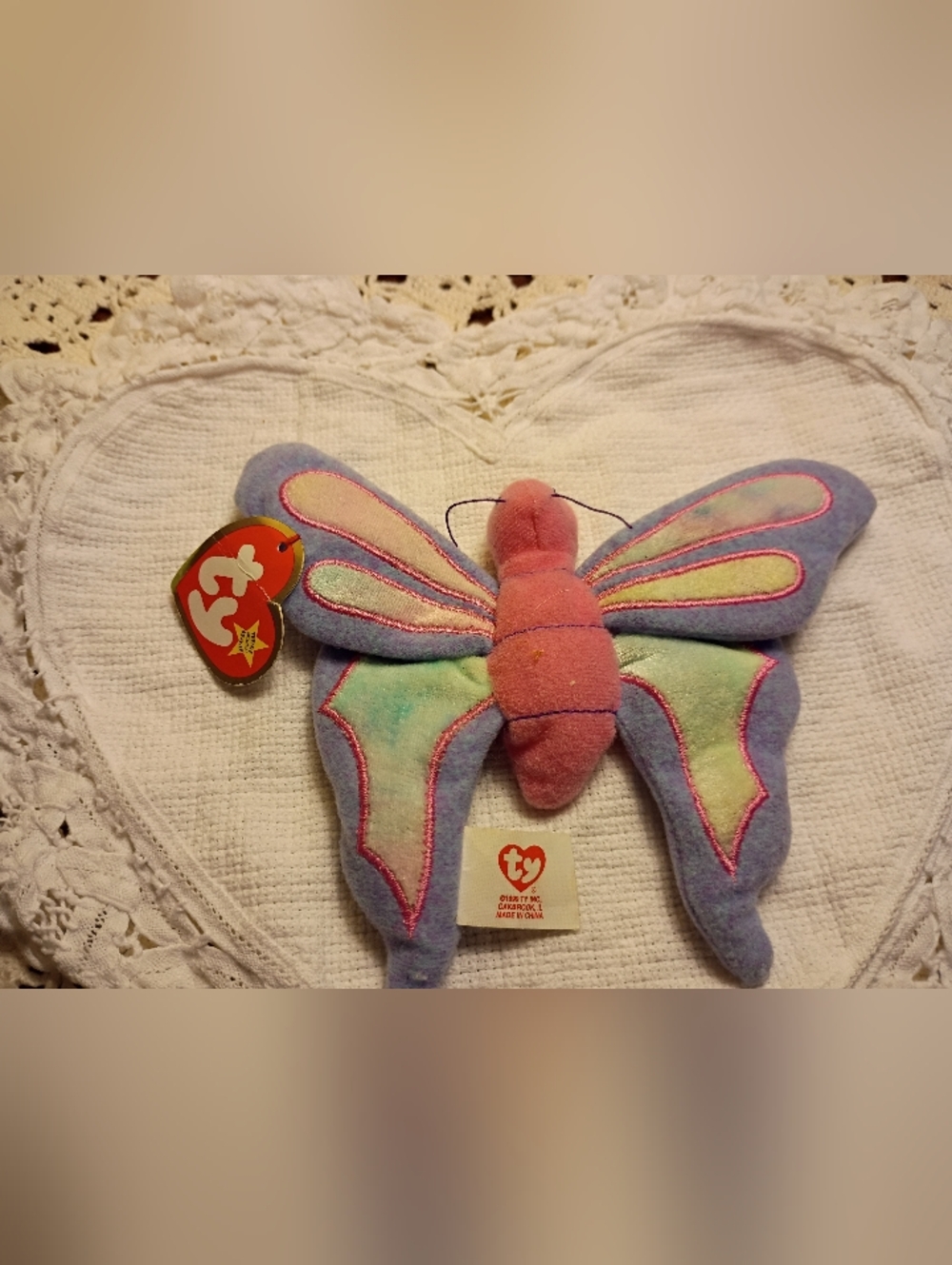 TY Vintage 1999 "Flitter  Butterfly" Teenie Beanie Baby, McDonald's Collection